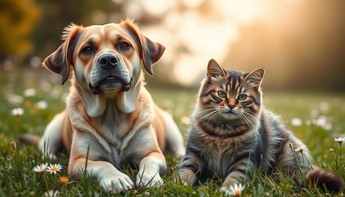 dogs with digestive issues Cat and Dog in a filed