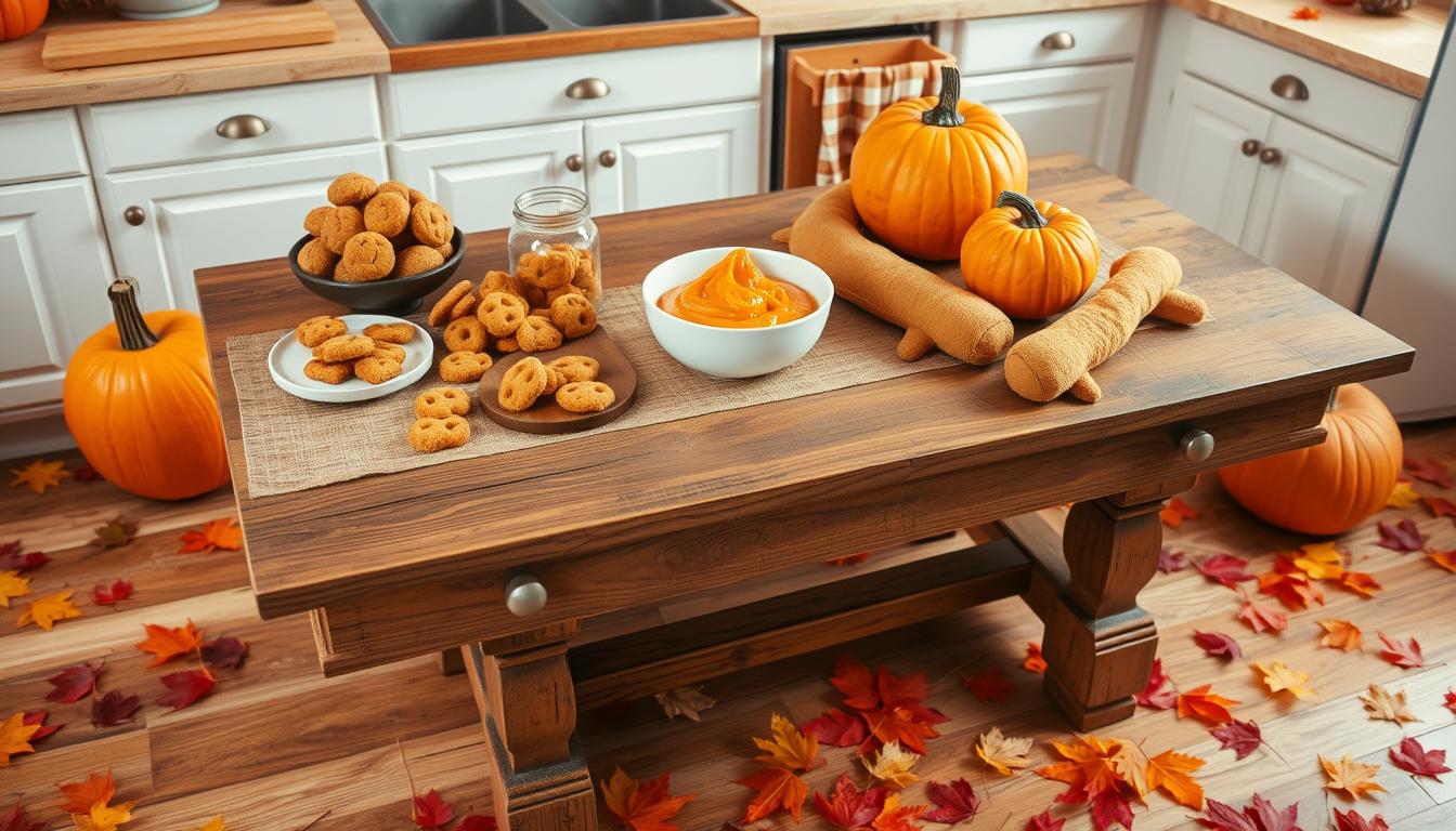 pumpkin recipes for dogs Dog and an open pumpkin