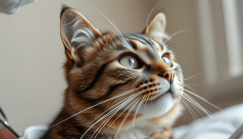 beautiful cat being treated for allergies